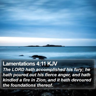 Lamentations 4:11 KJV Bible Verse Image
