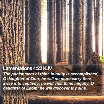 Lamentations 4:22 KJV Bible Verse Image