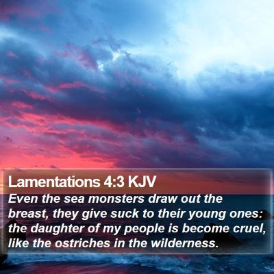 Lamentations 4:3 KJV Bible Verse Image