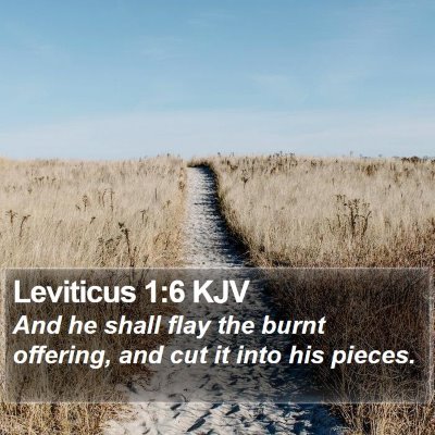 Leviticus 1:6 KJV Bible Verse Image