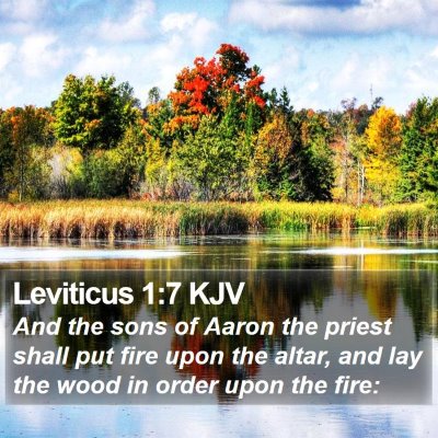 Leviticus 1:7 KJV Bible Verse Image