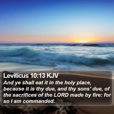 Leviticus 10:13 KJV Bible Verse Image