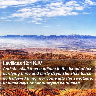 Leviticus 12:4 KJV Bible Verse Image