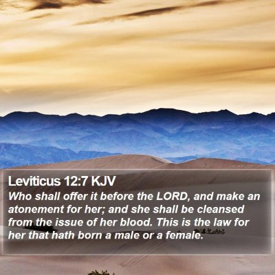 Leviticus 12:7 KJV Bible Verse Image