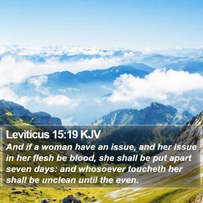 Leviticus 15:19 KJV Bible Verse Image