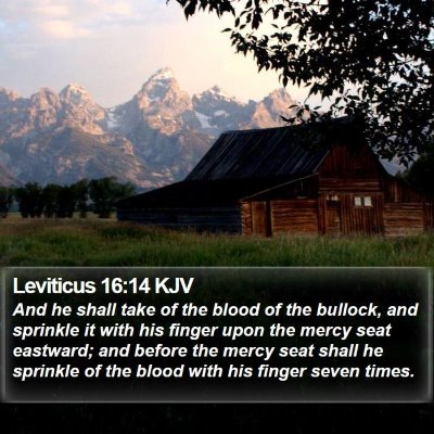 Leviticus 16:14 KJV Bible Verse Image