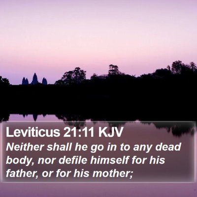 Leviticus 21:11 KJV Bible Verse Image