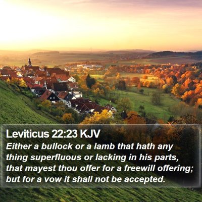 Leviticus 22:23 KJV Bible Verse Image