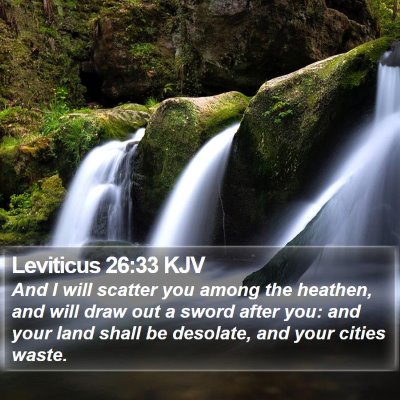 Leviticus 26:33 KJV Bible Verse Image