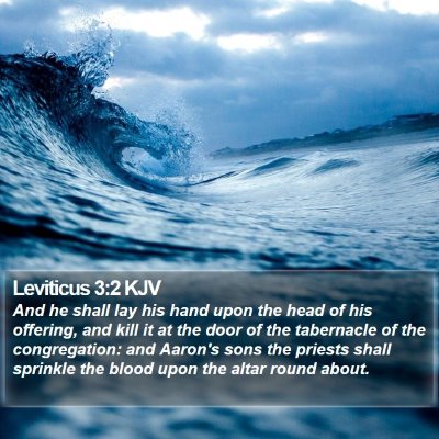 Leviticus 3:2 KJV Bible Verse Image
