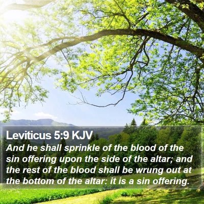 Leviticus 5:9 KJV Bible Verse Image