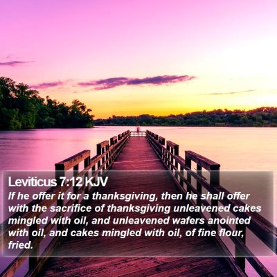 Leviticus 7:12 KJV Bible Verse Image