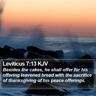 Leviticus 7:13 KJV Bible Verse Image