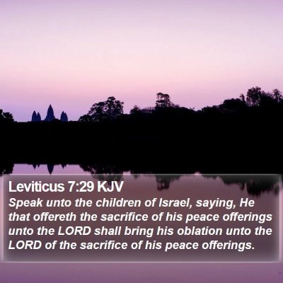 Leviticus 7:29 KJV Bible Verse Image