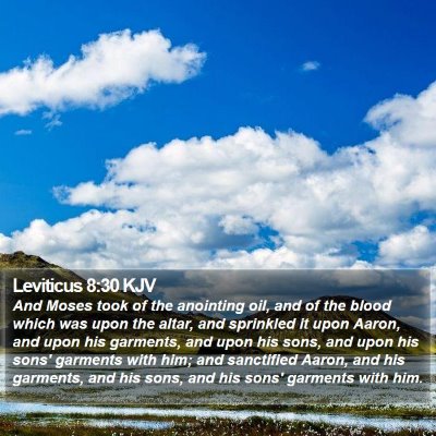 Leviticus 8:30 KJV Bible Verse Image