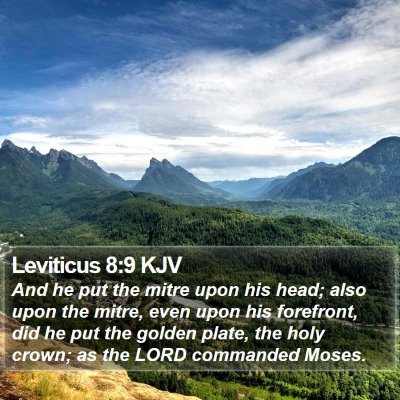 Leviticus 8:9 KJV Bible Verse Image