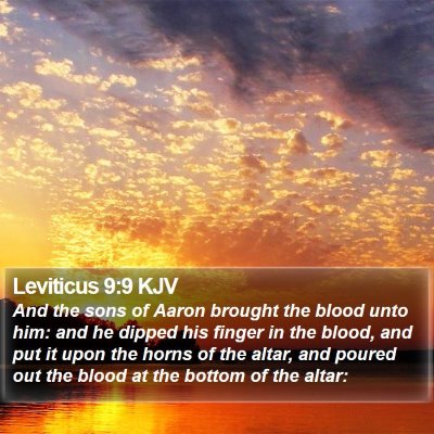 Leviticus 9:9 KJV Bible Verse Image
