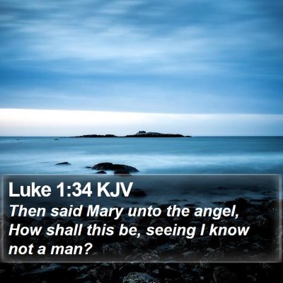 Luke 1:34 KJV Bible Verse Image