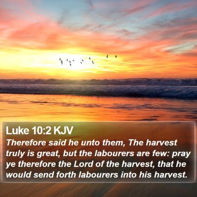 Luke 10:2 KJV Bible Verse Image