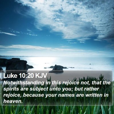 Luke 10:20 KJV Bible Verse Image