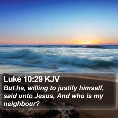 Luke 10:29 KJV Bible Verse Image