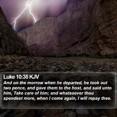 Luke 10:35 KJV Bible Verse Image