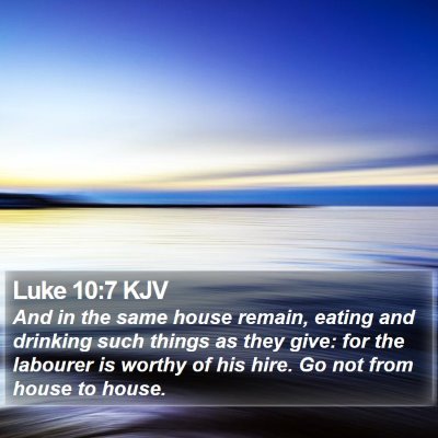 Luke 10:7 KJV Bible Verse Image