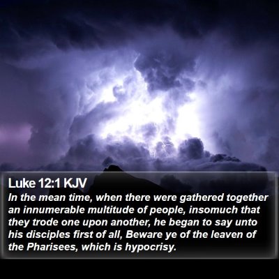 Luke 12:1 KJV Bible Verse Image