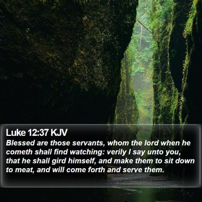 Luke 12:37 KJV Bible Verse Image