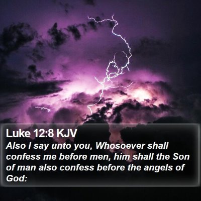Luke 12:8 KJV Bible Verse Image