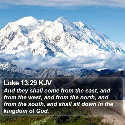 Luke 13:29 KJV Bible Verse Image