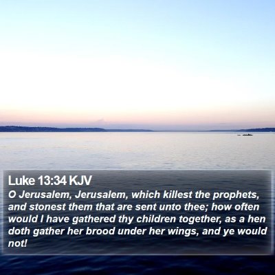 Luke 13:34 KJV Bible Verse Image