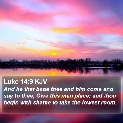 Luke 14:9 KJV Bible Verse Image