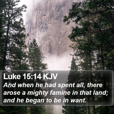 Luke 15:14 KJV Bible Verse Image