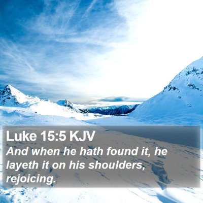 Luke 15:5 KJV Bible Verse Image