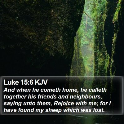 Luke 15:6 KJV Bible Verse Image