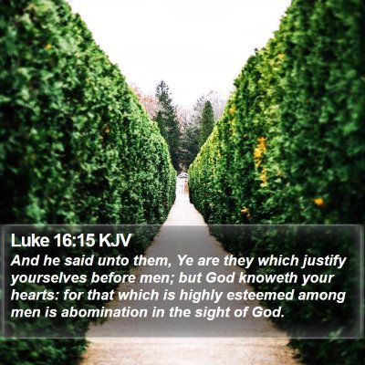 Luke 16:15 KJV Bible Verse Image