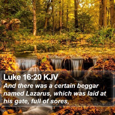 Luke 16:20 KJV Bible Verse Image