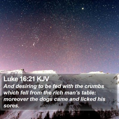 Luke 16:21 KJV Bible Verse Image