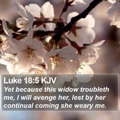 Luke 18:5 KJV Bible Verse Image