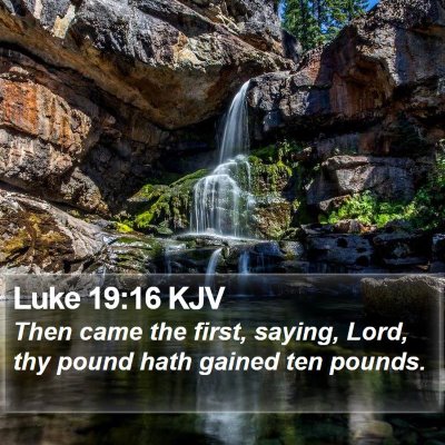 Luke 19:16 KJV Bible Verse Image