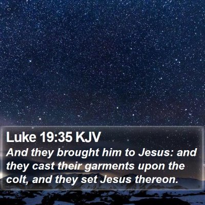 Luke 19:35 KJV Bible Verse Image