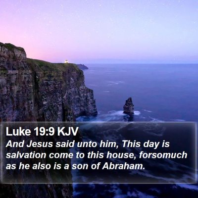 Luke 19:9 KJV Bible Verse Image