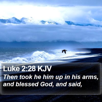 Luke 2:28 KJV Bible Verse Image