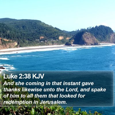 Luke 2:38 KJV Bible Verse Image