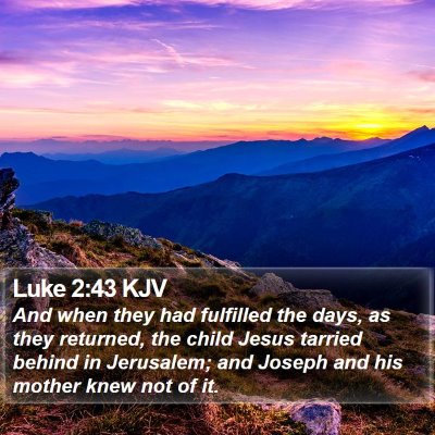 Luke 2:43 KJV Bible Verse Image