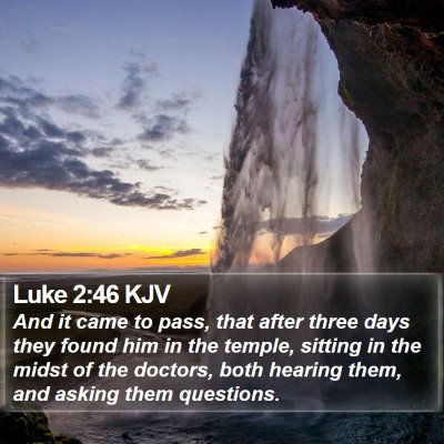 Luke 2:46 KJV Bible Verse Image