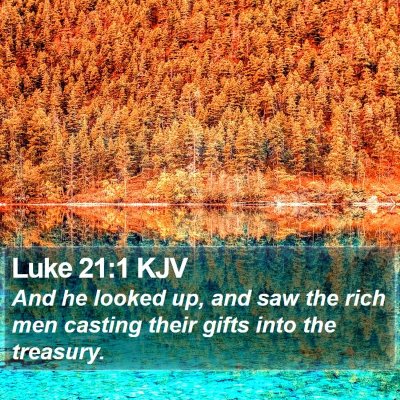 Luke 21:1 KJV Bible Verse Image