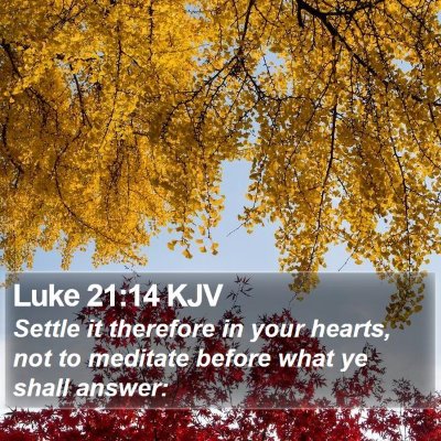 Luke 21:14 KJV Bible Verse Image