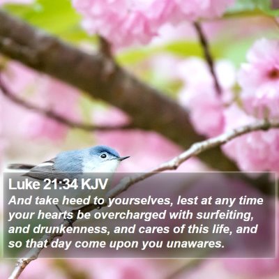 Luke 21:34 KJV Bible Verse Image